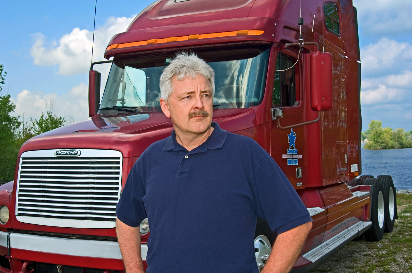 truck driver photography with semi truck